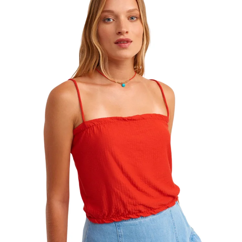 OXXO - Thin Strap Crop Tank Top fitted tank top