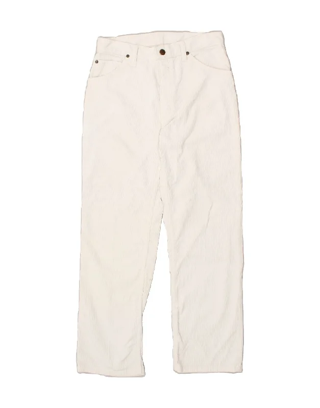 WRANGLER Womens Straight Corduroy Trousers W28 L26  White Trousers Wedding White