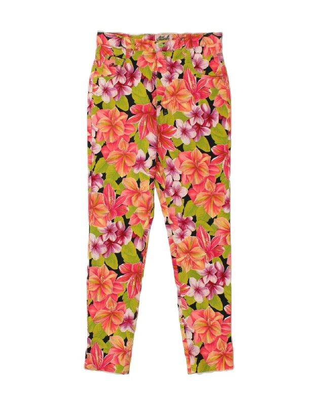 BEST COMPANY Womens Slim Casual Trousers W32 L26  Multicoloured Floral Trousers Floral Bohemian