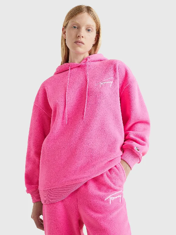 Tommy Hilfiger Bold Polar Fleece Winterized Hoodie - Women Hoodie with Distressed Vintage Worn