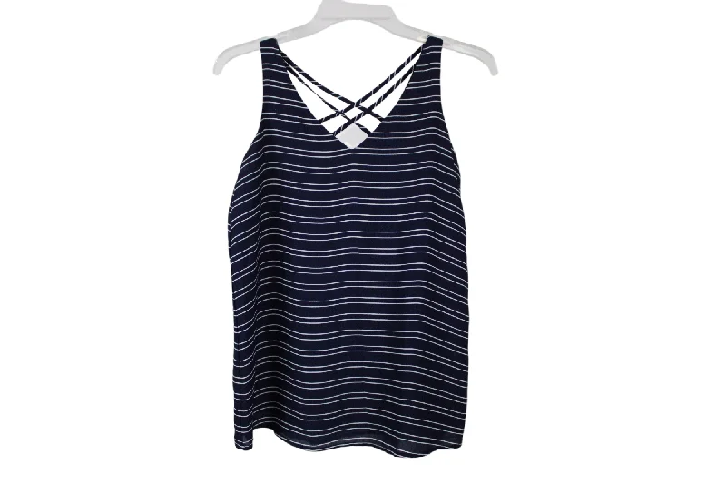 Maurices Blue Chiffon Striped Tank | XS chic tank top