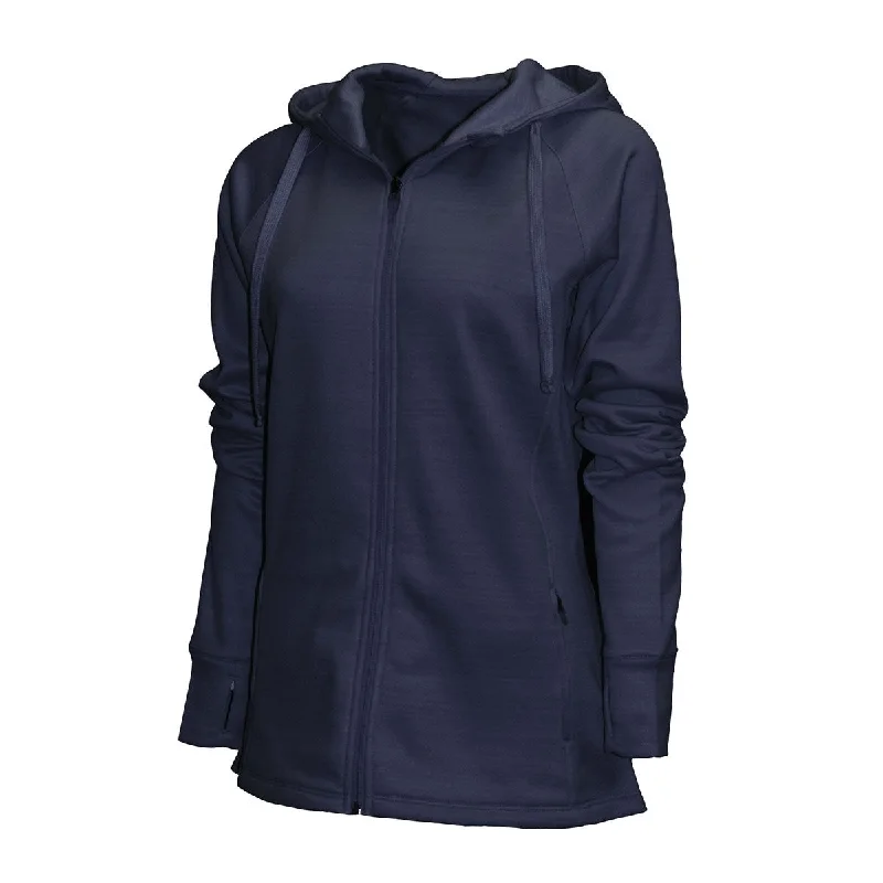 BAW Women's Navy Scuba Full Zip Sweatshirt Hoodie with Illustration Artistic Creative