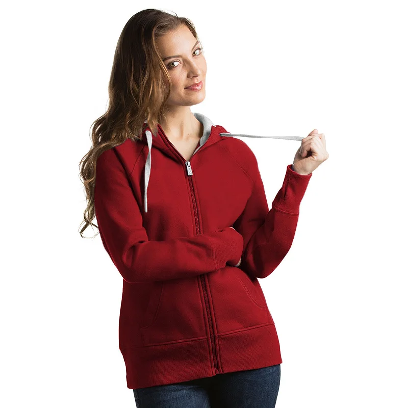 Antigua Women's Dark Red Victory Hoodie Hoodie with Pattern Geometric Abstract
