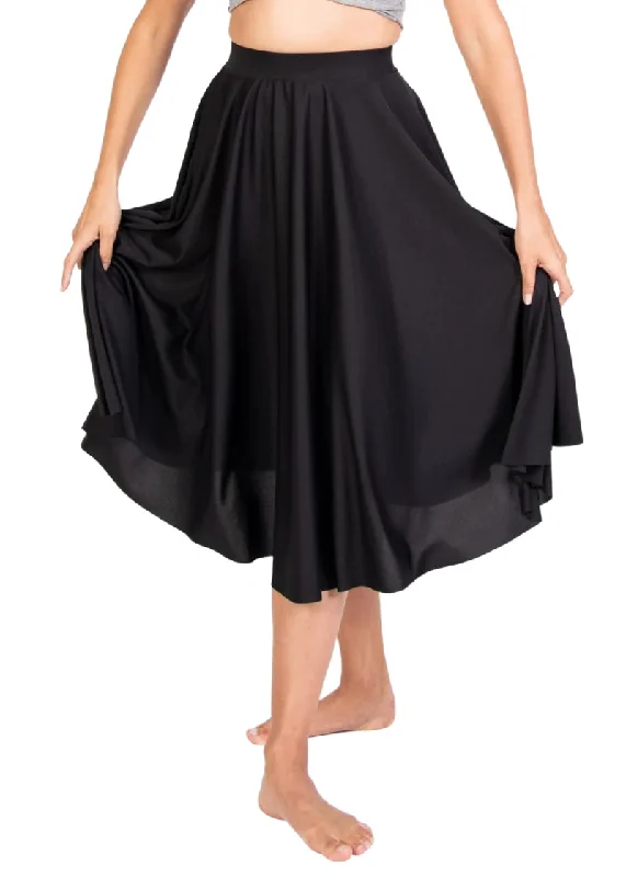 Below-the-Knee Circle Skirt cashmere skirt rich
