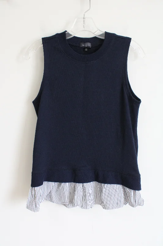 The Limited Blue Ruffle Tank Top | S grey tank top