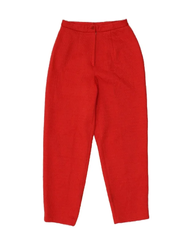 VINTAGE Womens Tapered Casual Trousers W26 L27 Red Trousers cozy comfortable