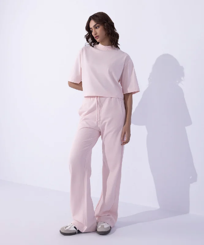 Wide Leg Trousers With Rib Side Panel Trousers Harem Relaxed Fit