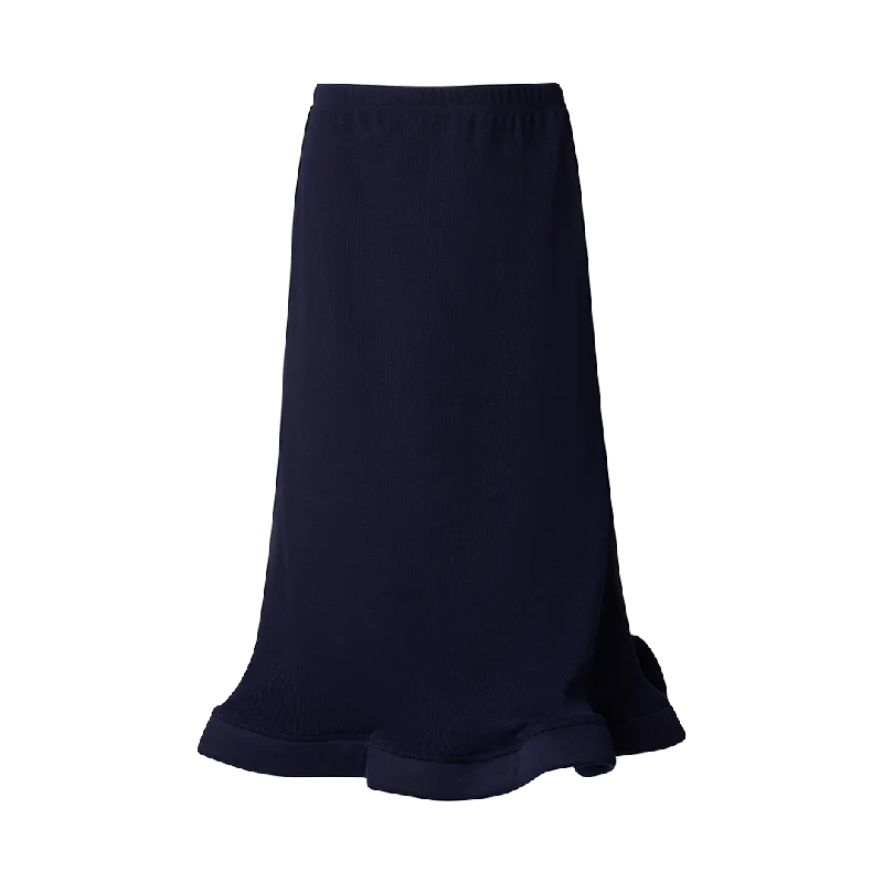 Ribbed-Knit Wavy Skirt cotton skirt soft