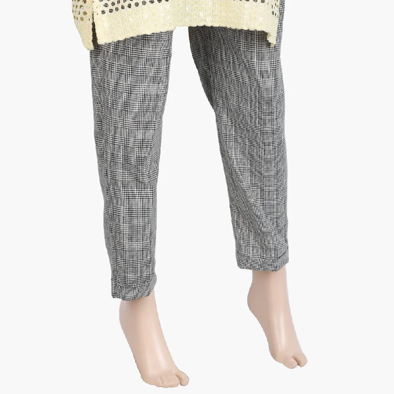 Women's Woven Trouser - Grey Trousers Office Stylish