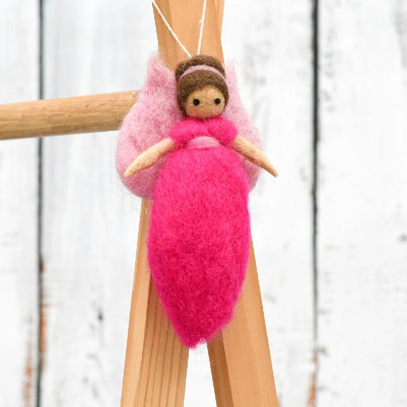 Tara Treasures Needle Felted Fairy - Bright Pink Dress Pretend & Imaginative Play Toys
