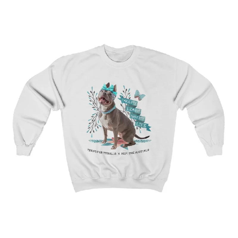 Unisex | Arm The Animals x Pinups For Pitbulls | Crewneck Sweatshirt Hoodie with Hem Elastic Stretchable Comfortable
