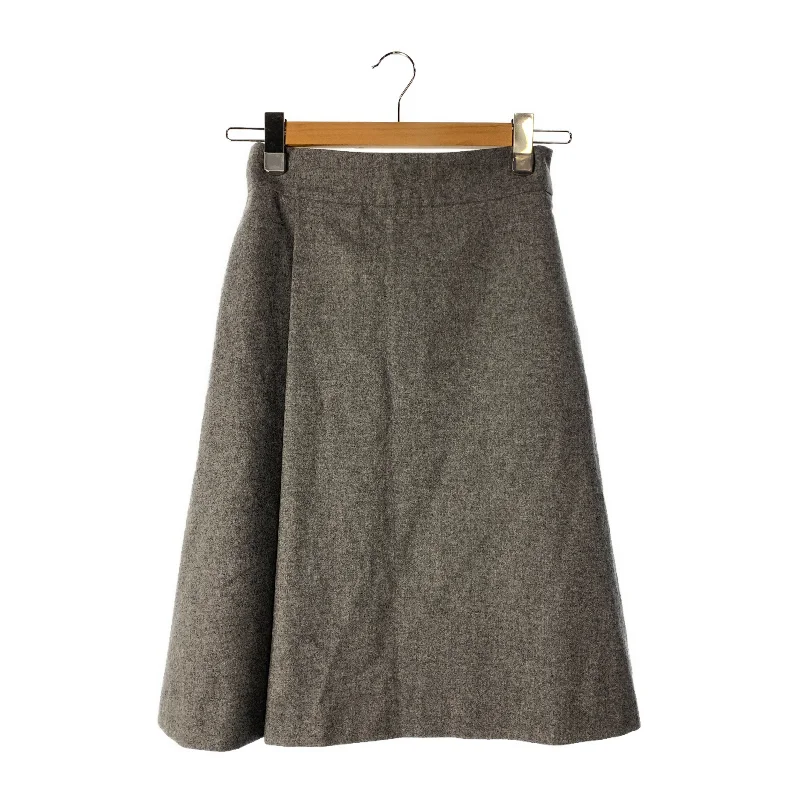 HYKE/Skirt/1/GRY/Wool patchwork skirt art