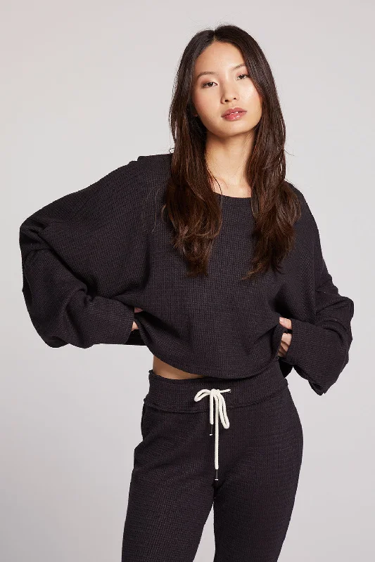 Selena Licorice Pullover Slim Sleeve Pullover