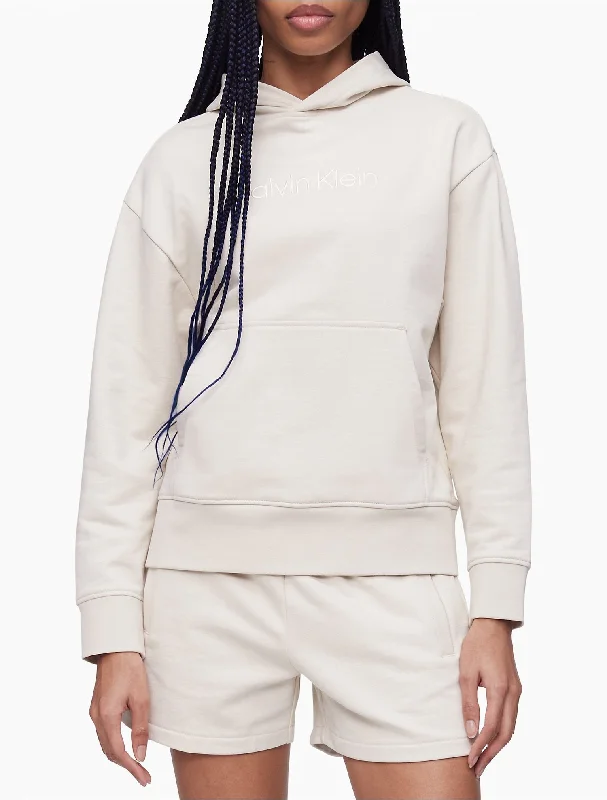 Calvin Klein Relaxed Fit Standard Logo Hoodie - Women Hoodie with Pocket Utility Practical