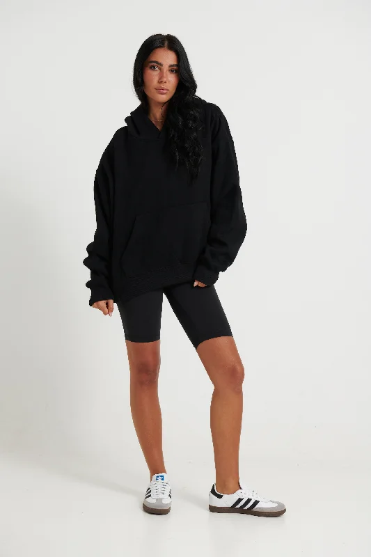Unisex Roman Cropped Drop Hoodie Black Hoodie with Double Zipper Versatile Adjustable