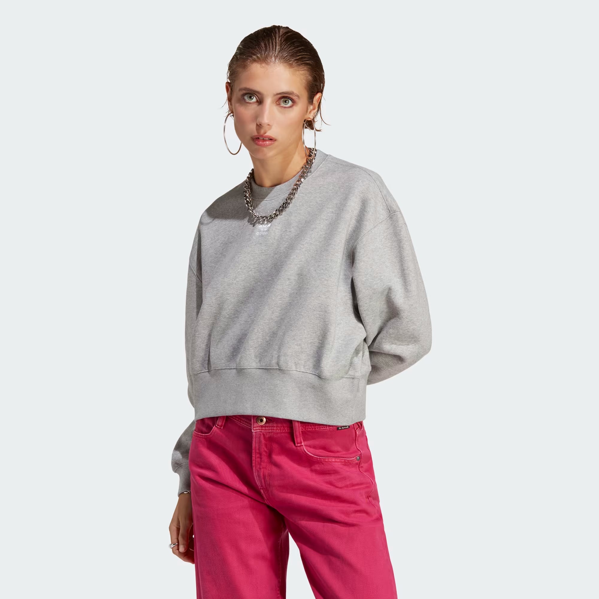 Adidas Adicolor Essentials Crew Sweatshirt - Women Hoodie with Back Slit Movement Comfort