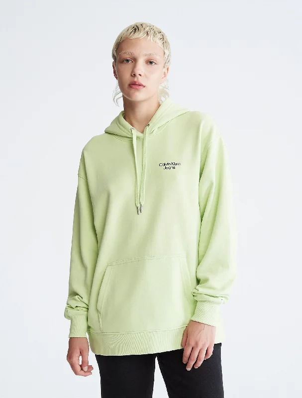 Calvin Klein Oversized Logo Hoodie - Women Hoodie with Puffed Sleeves Voluminous Trendy