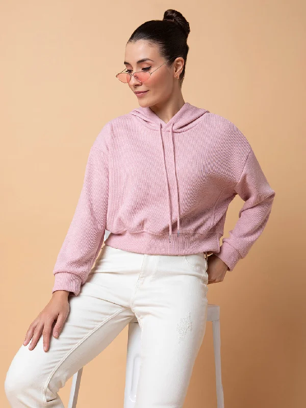 Women Solid Peach Pullover-1102-Peach Halter Neck Top