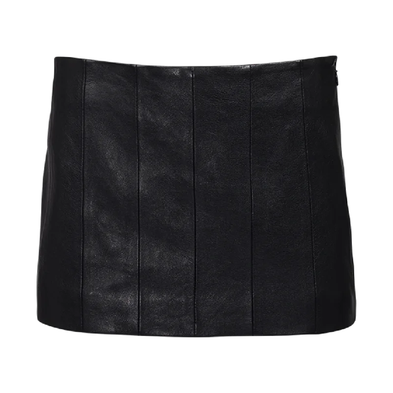 Meelar Leather Miniskirt velvet skirt plush