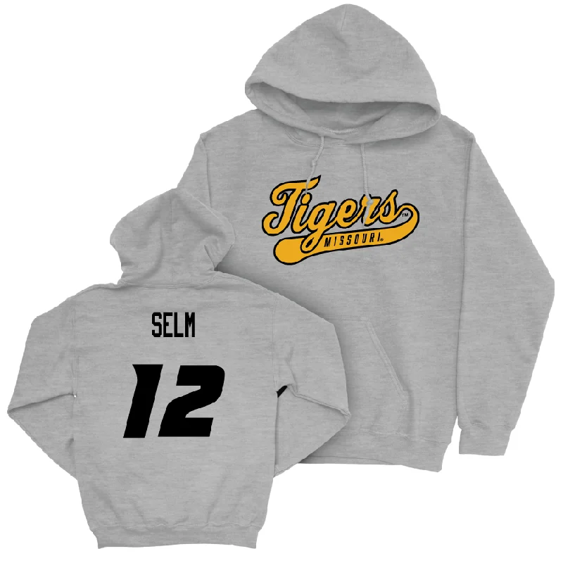 Sport Grey Women's Soccer Script Hoodie  - Leah Selm Hoodie with Patch Decorative Personalized