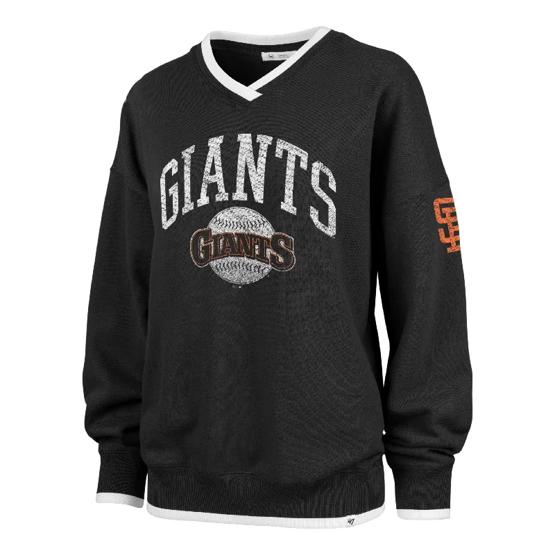 SAN FRANCISCO GIANTS COOPERSTO WAX PACK DAZE EIGHTIES '47 PULLOVER WOMENS V-Neck Stylish Pullover