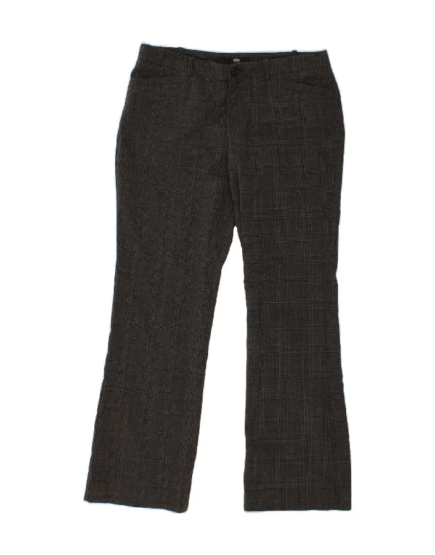 MOSSIMO Womens Bootcut Casual Trousers US 12 Large W34 L31 Grey Check Trousers Timeless Classic