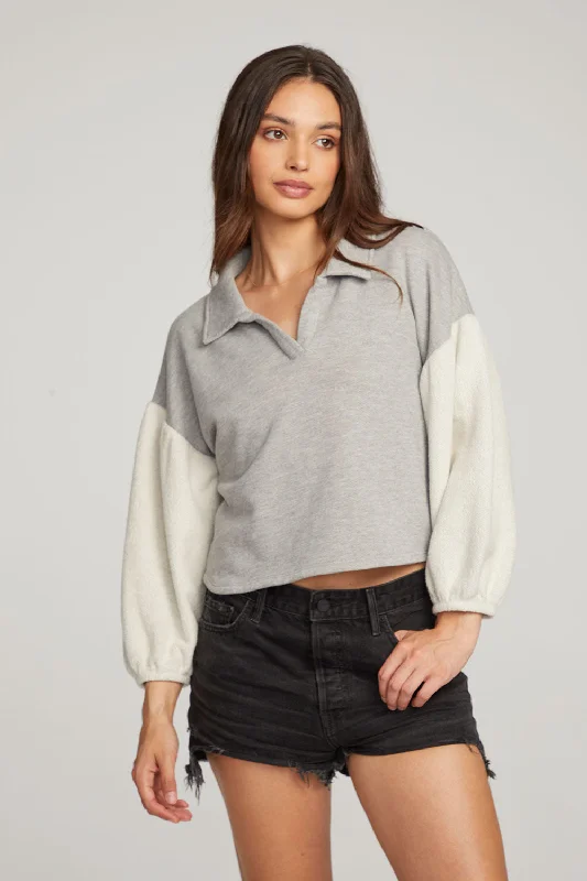 Saratoga Heather Grey Pullover Thick Cable Knit