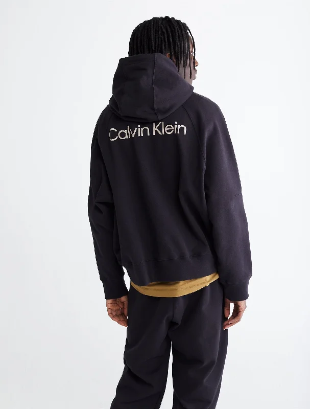 Calvin Klein Standards Fleece Hoodie - Unisex Hoodie with Raglan Sleeves Sporty Comfortable