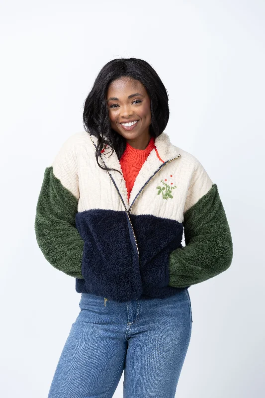 Trovata Lennox Zip-Up Jacket in Oat V-Neck Jacket Boat Neck Jacket Square Neck Jacket