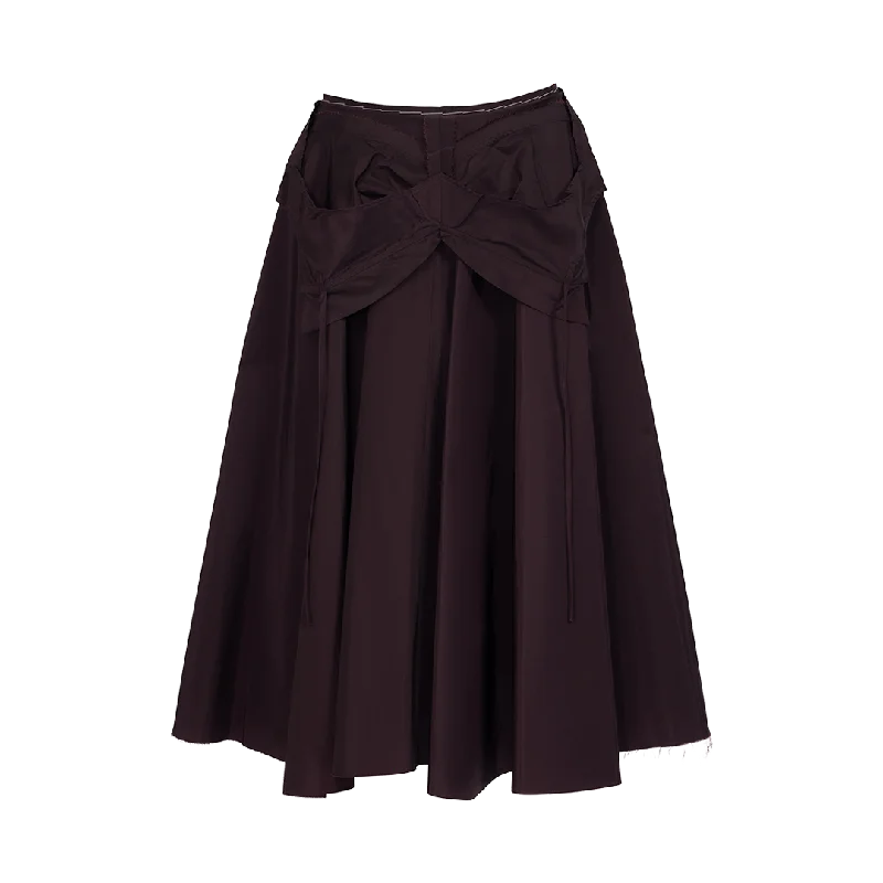 Fit-Flare Midi Skirt linen skirt natural