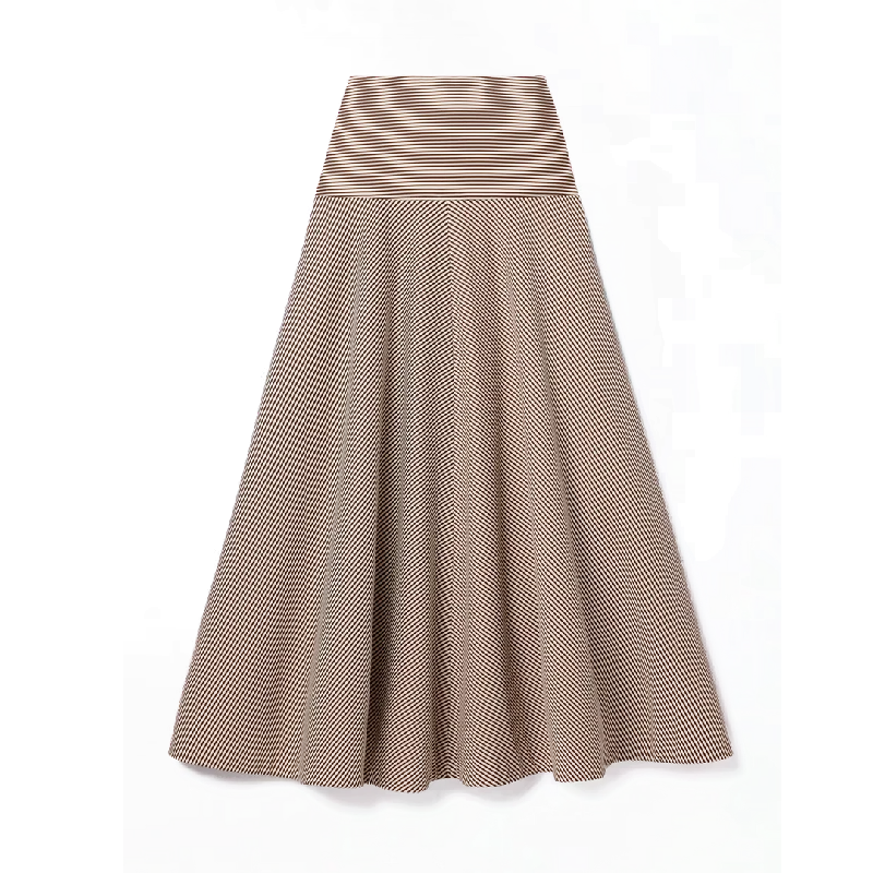 The Poppy Striped Maxi Skirt silk skirt lustrous