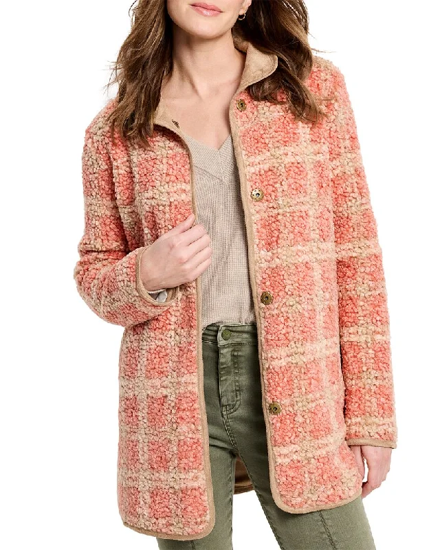 Nic & Zoe Sunset Sherpa Jacket Satin Jacket Silk Jacket Chiffon Jacket