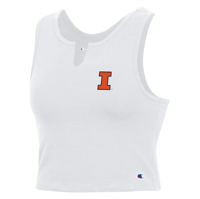 Illinois Fighting Illini Women's Champion White Logo Tank tie dye tank