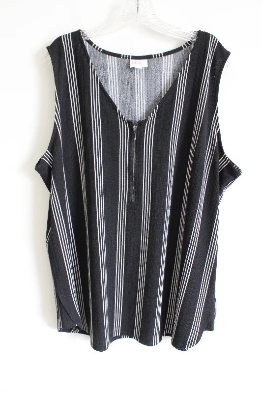 LuLaRoe Black and White Striped Tank Top | 2XL breathable tank top