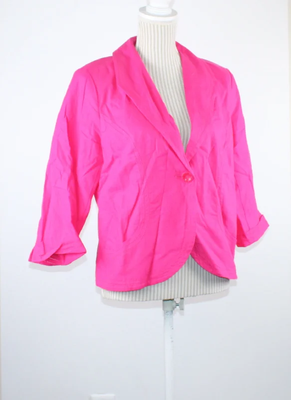 REFLECTIONS PINK JACKET LADIES MEDIUM PRE-LOVED Jersey Jacket Tulle Jacket Batik Jacket