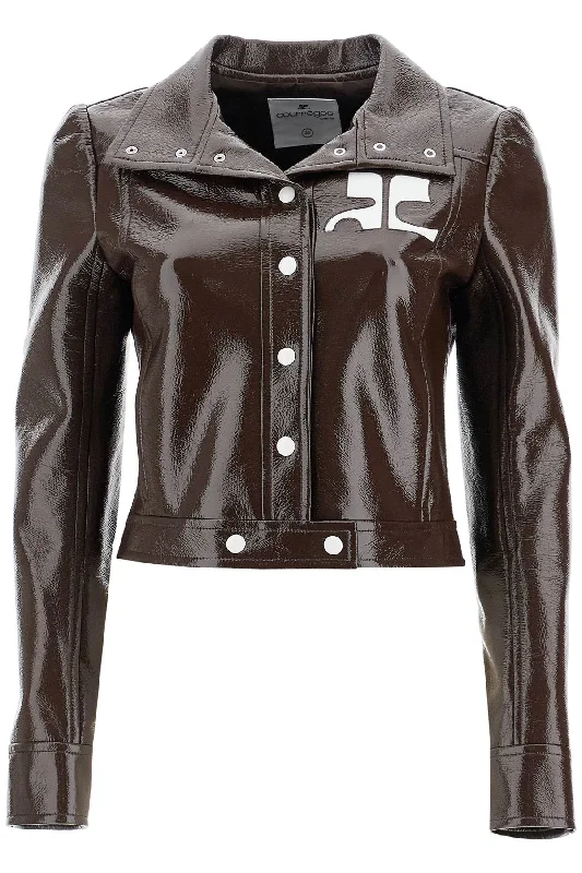 re-edition vinyl effect jacket PERCBL005VY0014 CHOCOLATE Satin Fabric Silk Fabric Chiffon Fabric