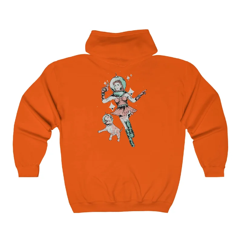 Unisex Heavy Blend™ Full Zip Hooded Sweatshirt | Space Hoodie with Side Slits Relaxed Casual