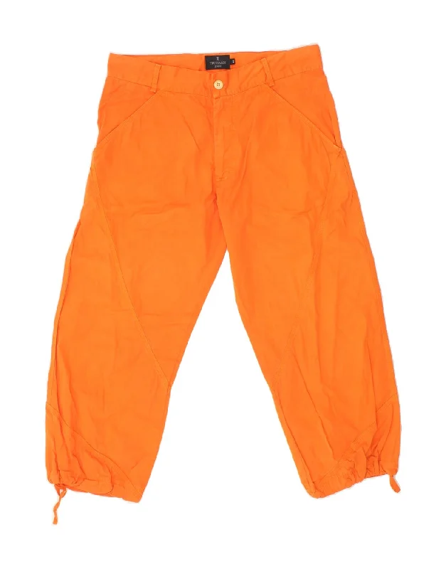 TRUSSARDI Womens Joggers Capri Trousers IT 48 XL W34 L24  Orange Trousers stylish modern