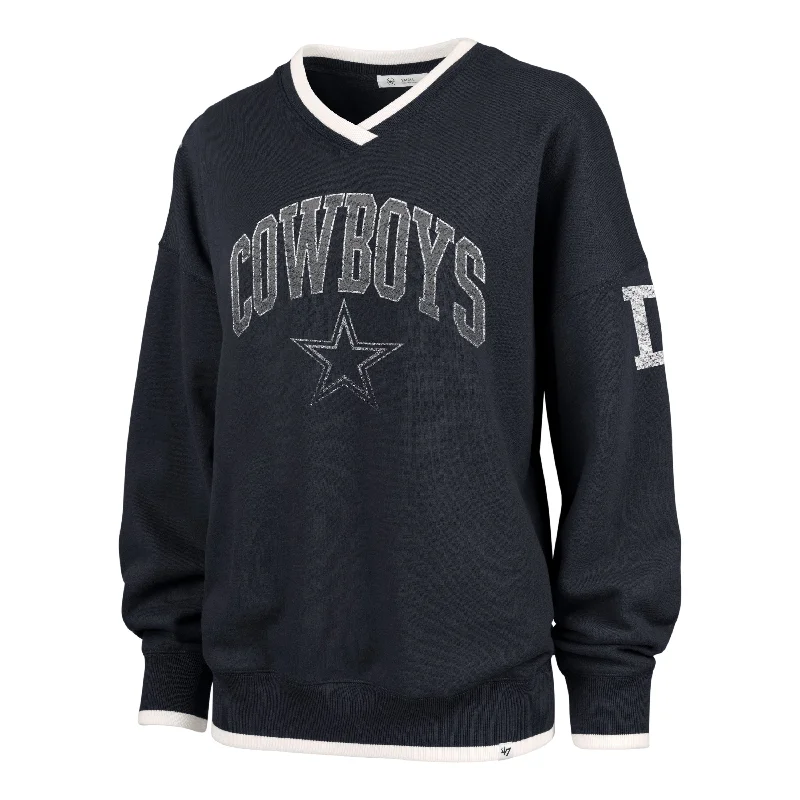 DALLAS COWBOYS CLUBHOUSE DAZE EIGHTIES '47 PULLOVER WOMENS Textured Knit Design