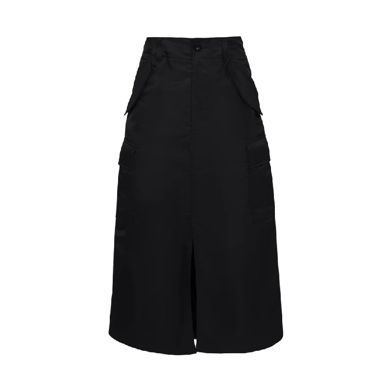 Pleated Cargo Midi Skirt cashmere skirt soft