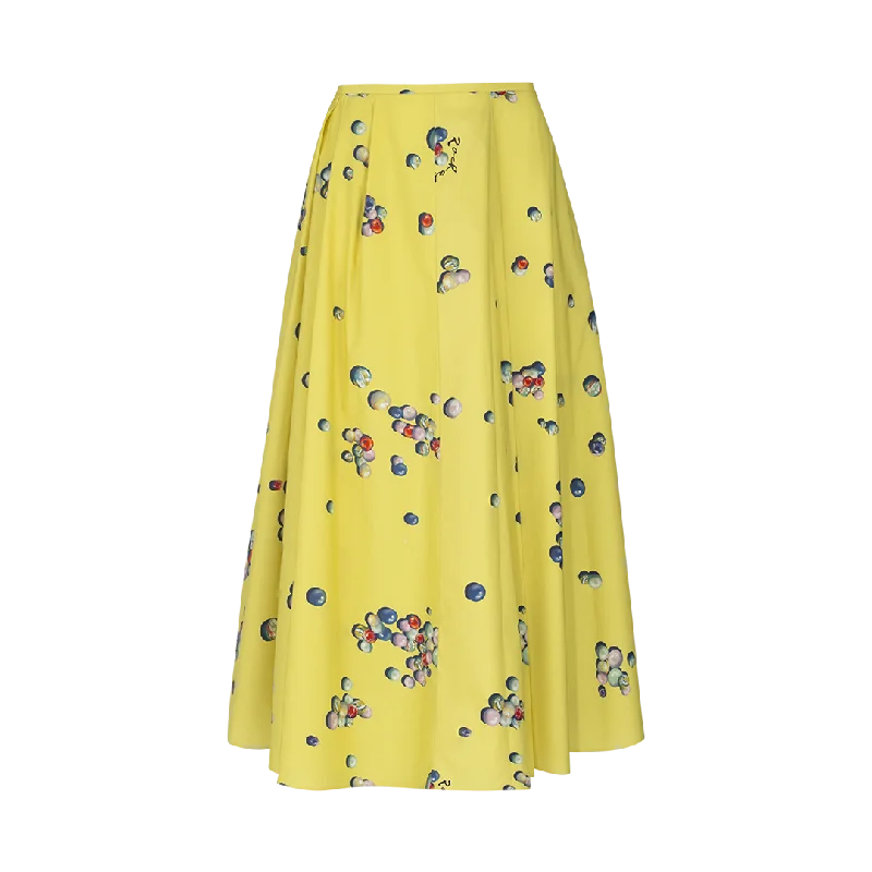 Marble-Printed Midi Skirt chiffon skirt floaty