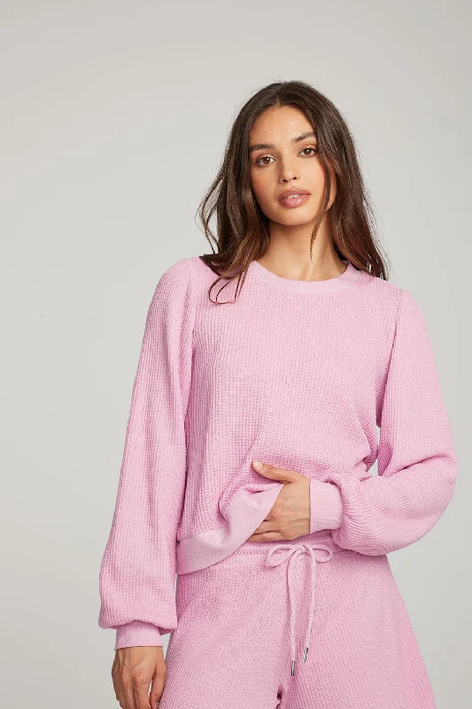 Owlsey Pastel Lavender Pullover Button Front Sweater