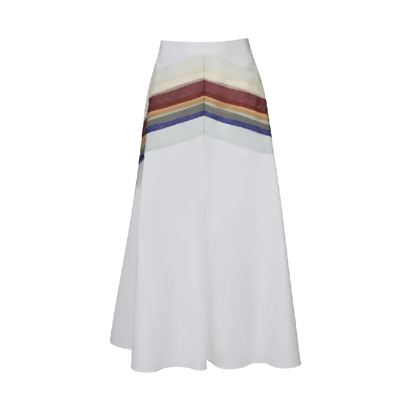 Quartered A-Line Midi Skirt velvet skirt glossy