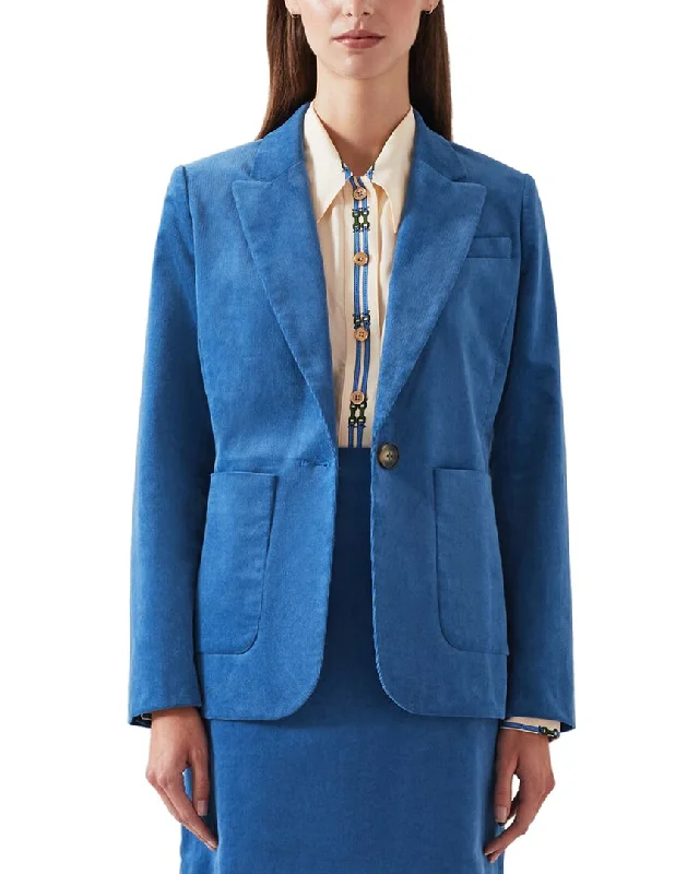 Lk Bennett Deborah Jacket A-Line Jacket Boat Neck Shawl Collar