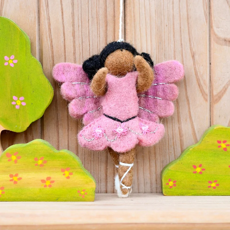 Tara Treasures Felt Waldorf Ballerina Pink Dress 12cm