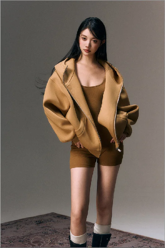 Silhouette Sweatshirt Hoodie/Slim Back Jumpsuit AGM0010 Hoodie with Lining Warm Insulated