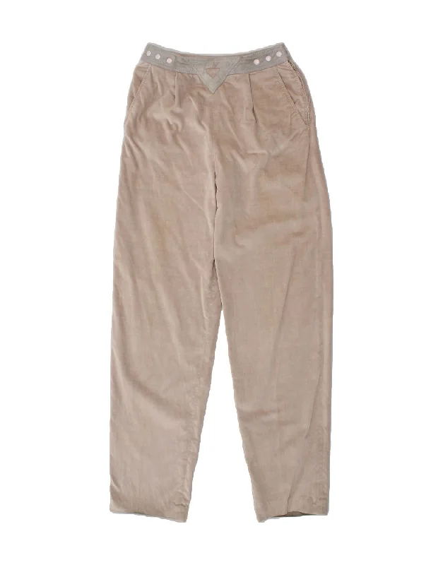 LES COPAINS Womens Velvet Slim Casual Trousers W26 L31 Beige Cotton Trousers versatile functional