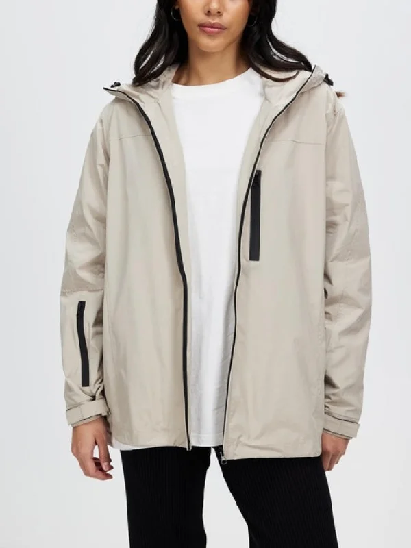 Women's casual and fashionable windproof waterproof sprinter Tea Grey jacket by Kaja Clothing- Janet Coat Bomber Jacket Anorak Windbreaker