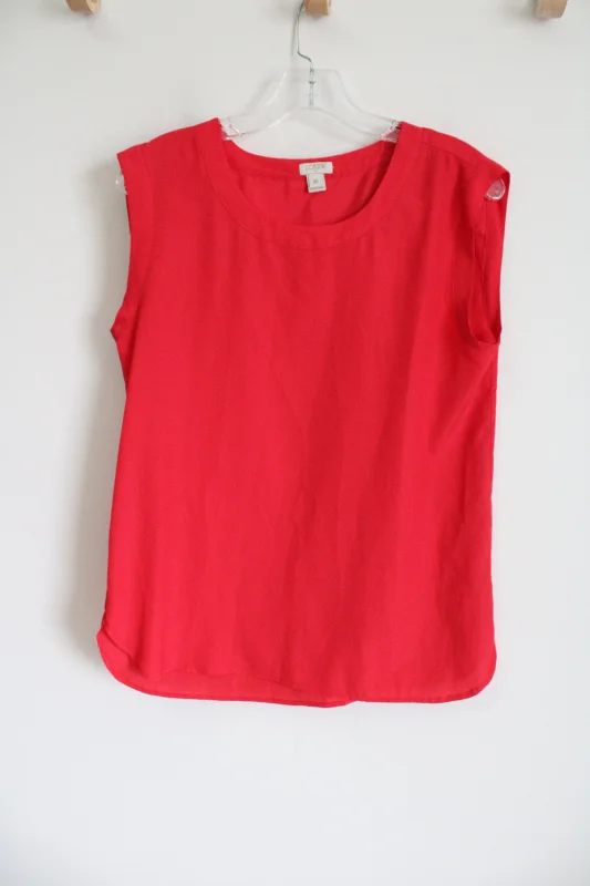 J.Crew Red Boxy Tank Blouse | XS gold tank top