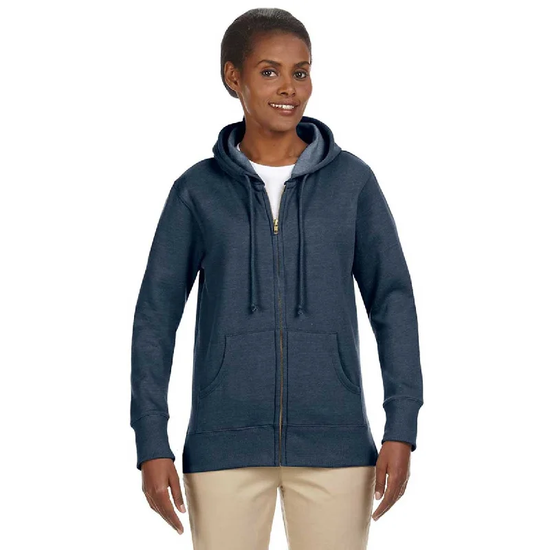Econscious Women's Water Organic/Recycled Heathered Fleece Full-Zip Hoodie Hoodie with Velcro Closure Adjustable Secure